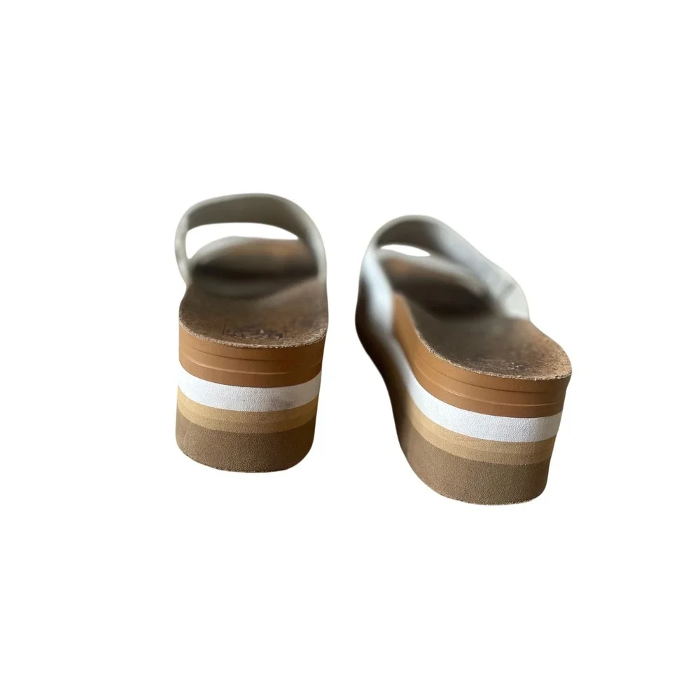 Reef Cushion Vista Higher White Platform Sandals Arch Support Slides 9